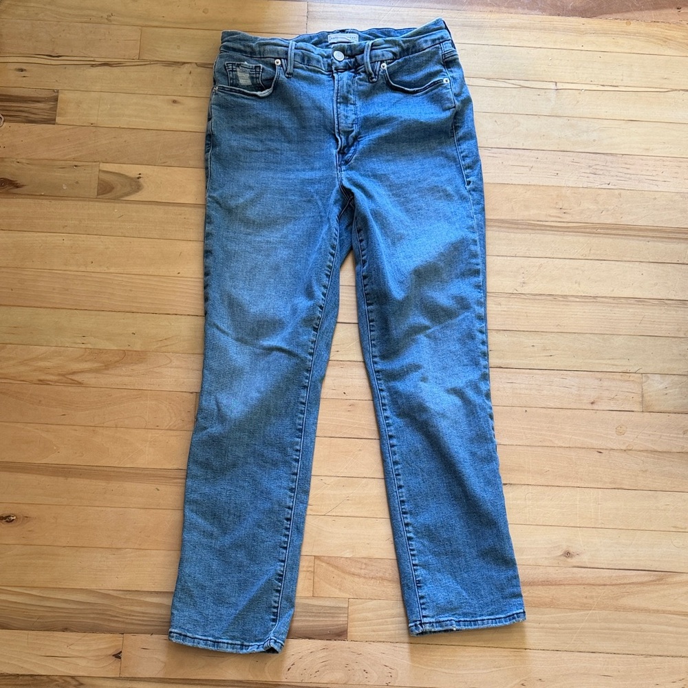 Good American Light Blue Straight Leg Jeans